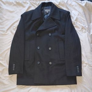 Men's Merona Wool Peacoat - Black - Medium
